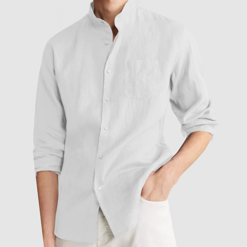 Loookus - Men's Standing Collar Pocket Shirt