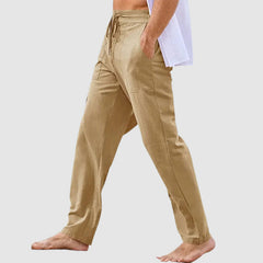 Loookus - Men's Linen Pants Trousers Summer Pants With Pocket