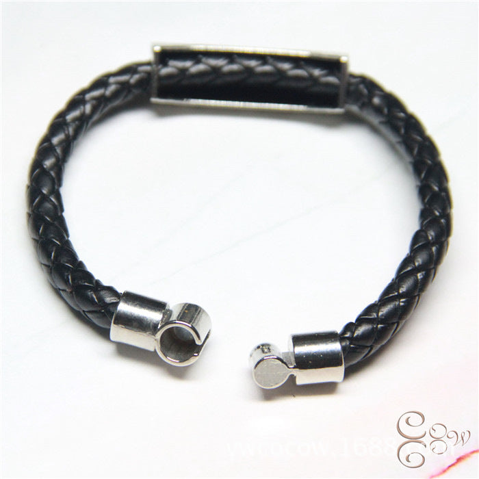 Loookus - European leather +925 Silver lovers bracelet simple love wish