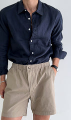 Loookus - Summer Simple Solid Color Linen Shirt