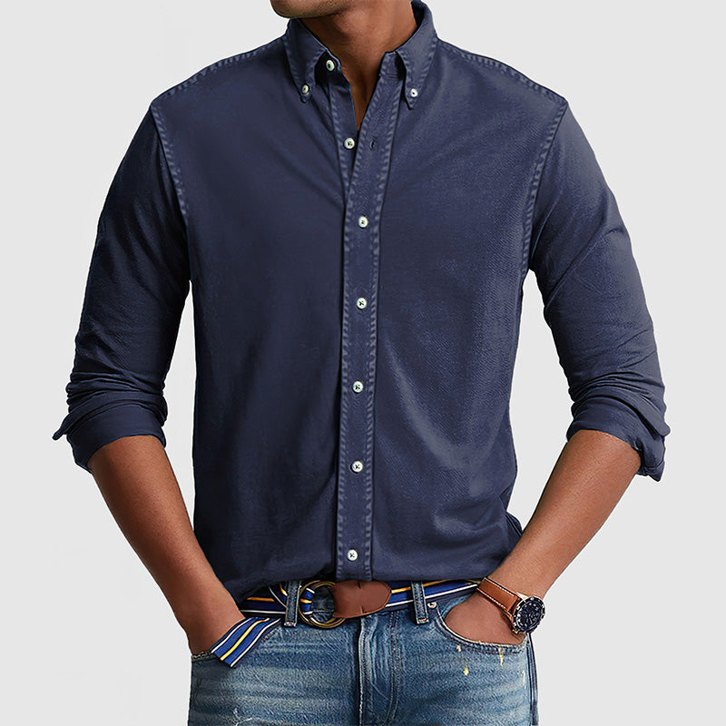 Loookus - Gentleman's Vintage Washed Cotton Shirt