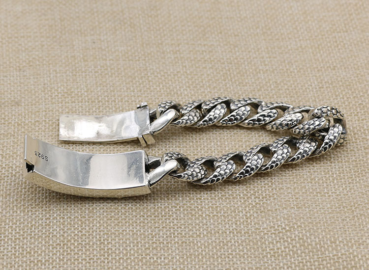 Loookus - 925 Silver European and American double ancient dragon bracelet