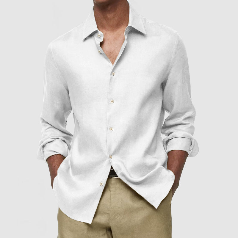 Loookus - Gentleman's Casual Luxury Touch Cotton Linen Shirt