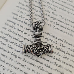 Loookus - Mjolnir Thor's Hammer Viking Necklace