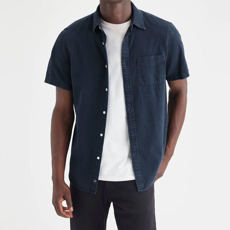 Loookus - Men's Denim Short Sleeve Shirt