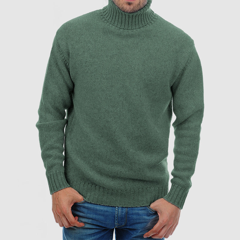 Loookus - Men's Basic Solid Color Turtleneck Sweater