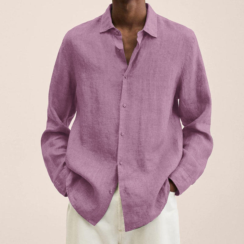 Loookus - Men's Linen Long Sleeve Shirts