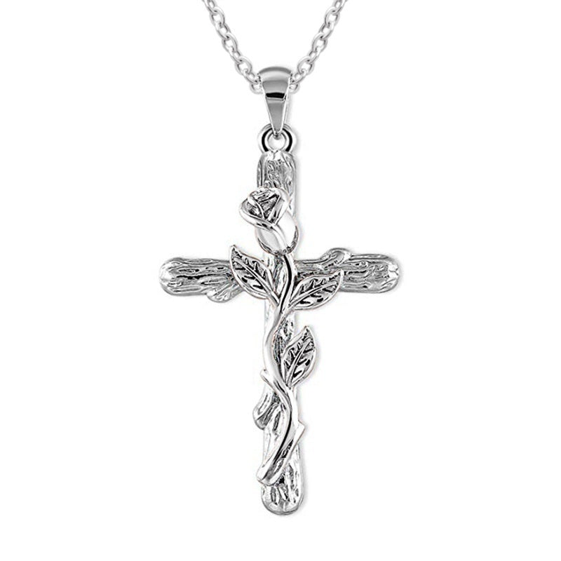 Loookus - Rose Cross Necklace