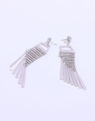 Loookus - Gold Super Fairy Earrings With Tassels And Diamonds