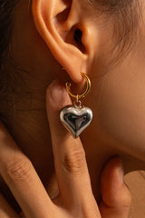 Loookus - Peach Heart Drop Earrings