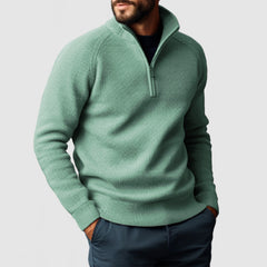 Loookus - Men's Stand Collar Zipper Cashmere Basic Sweater