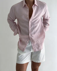 Loookus - Summer Simple Solid Color Linen Shirt