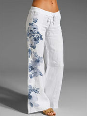 Loookus - Casual printed lace loose wide-leg pants