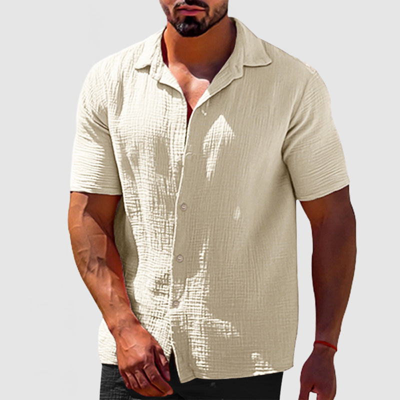 Loookus - Men's Casual Textured Cotton Shirt