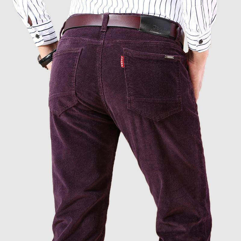 Loookus - Men's Casual Corduroy Elastic Long Pants