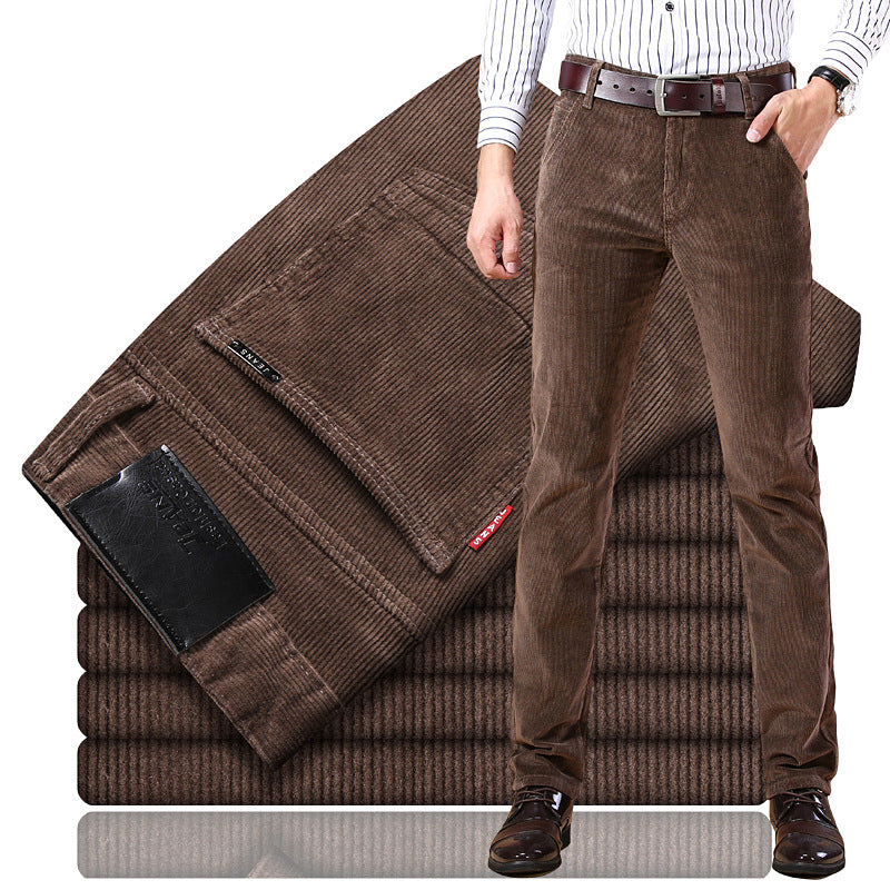 Loookus - Men's Casual Corduroy Elastic Long Pants