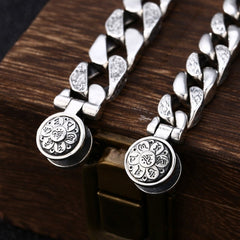 Loookus - 925 Silver Personality Trend Rotatable Six Character Mantra Bracelet