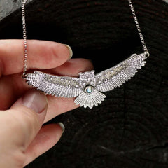 Loookus - Vintage Owl Moonstone Necklace