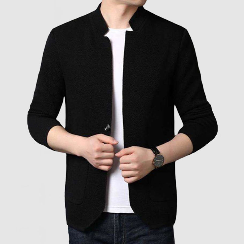 Loookus - Men's Fashion Casual Lapel Two Wear Long Sleeve Cardigan