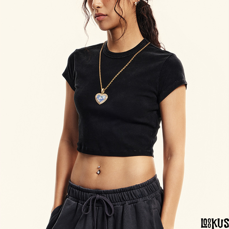 Loookus- Distressed Crop Top