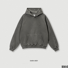 Loookus-Fit Hooded Sweatshirt with Ribbed Hem