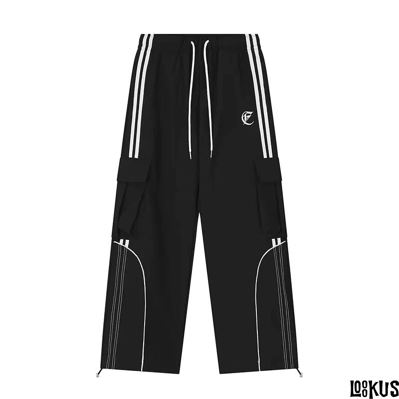 Loookus - Contrast Piping Jogger Pants