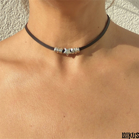 Loookus - Artistic Vintage Leather Cord Choker