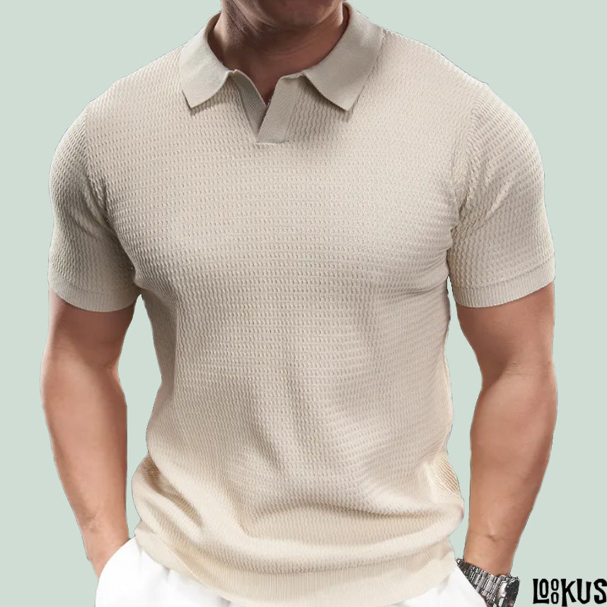 Loookus - Gentleman's Everyday Pure Color Fit Polo Tee Shirt