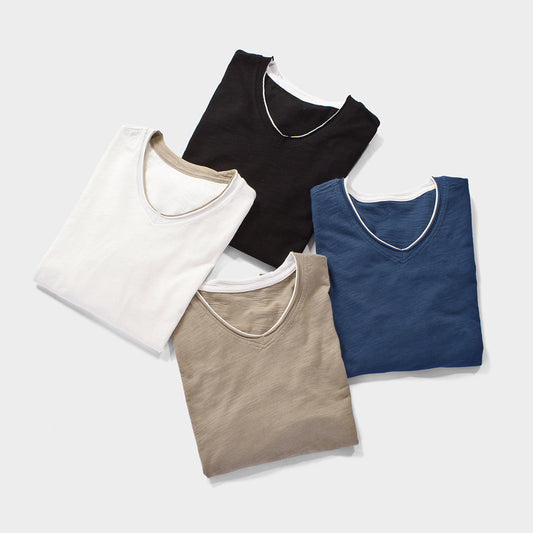 Loookus - 2025 Long-sleeved Cotton Shirt with V-neck Style