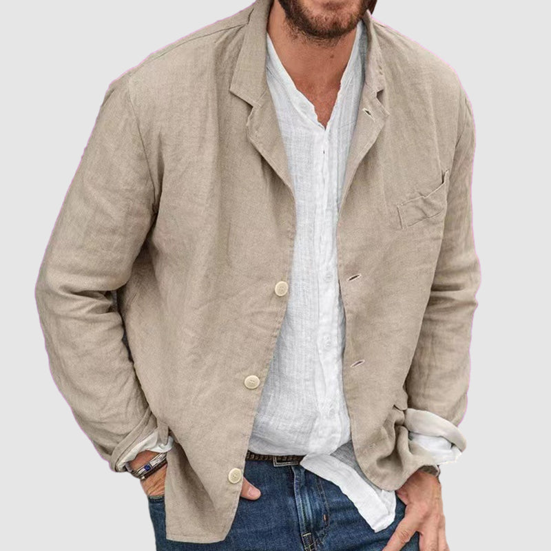 Loookus - Men's cotton and linen casual jacket