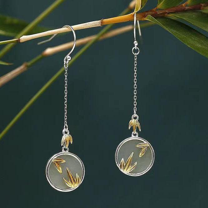 Loookus - Bamboo Leaf Drop Earrings