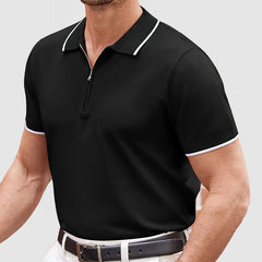 Loookus - Men's Premium Knit Zipper Polo Shirt