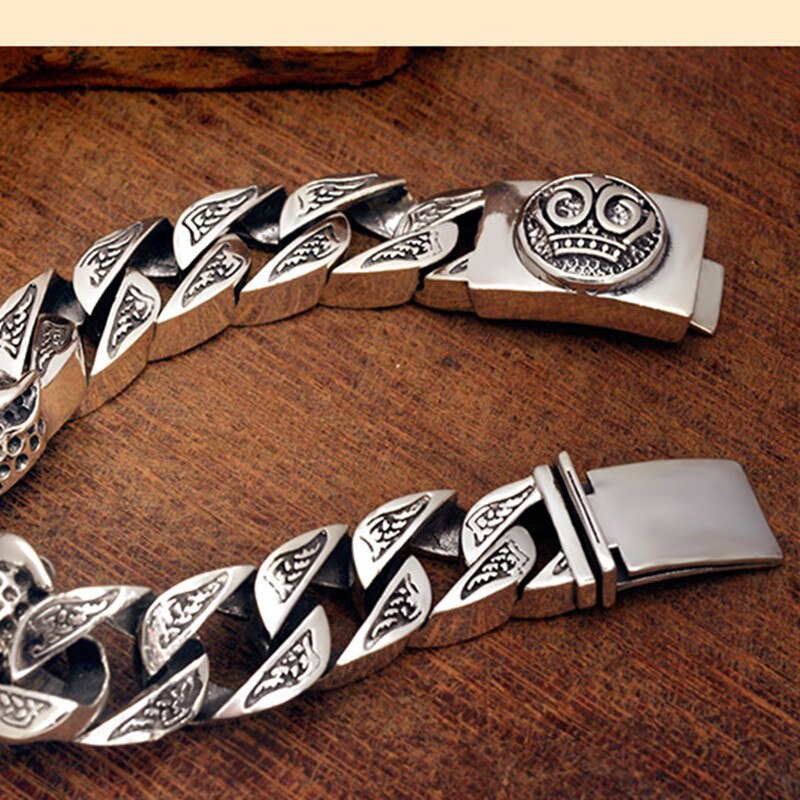 Loookus - 925 Silver leopard head  pure silver  fashion silver jewelry handmade Vintage Bracelet