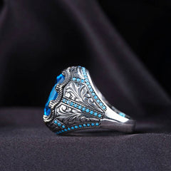 Hyland Vintage Blue Zircon Men'S Ring