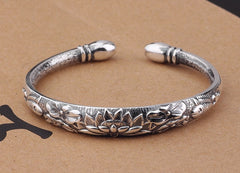 Loookus - 925 Silver Lotus Bracelet