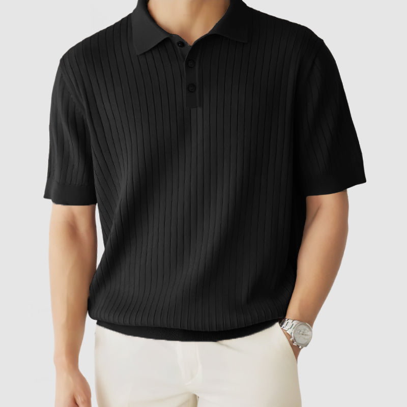 Loookus - Gentleman's Knit Textured Polo Shirt