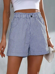 Loookus - Women's Loose Casual Striped Shorts