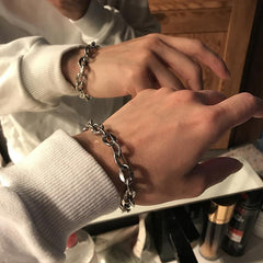 Loookus - 925 Silver Interlaced Bracelets for Man Personality Woven