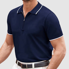 Loookus - Men's Premium Knit Zipper Polo Shirt