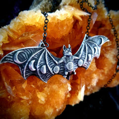 Loookus - Sterling Silver Bat Pendant Necklace