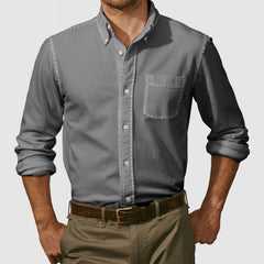 Loookus - Gentleman's Vintage Washed Cotton Shirt