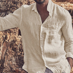 Loookus - Men's Casual Vacation Cotton Linen Shirt