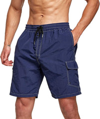 Loookus - Men's Casual Shorts Loose Port Style Cargo Pants Men's Breathable Beach Pants