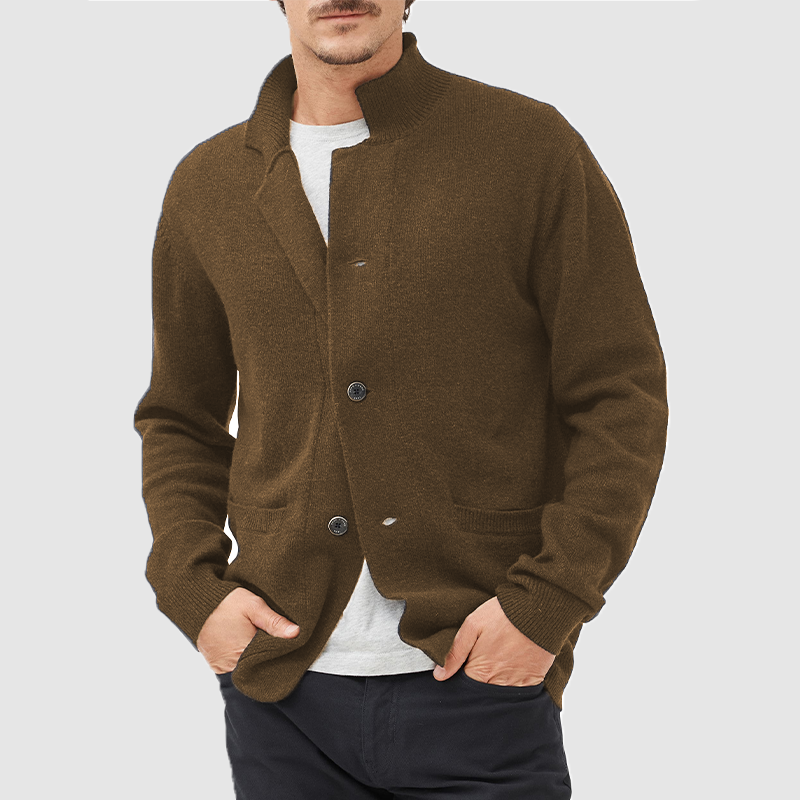 Loookus - Men's Cardigan Casual Sweater Solid Color Sweater