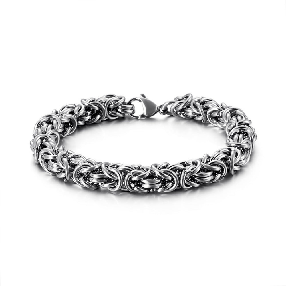 Loookus - 925 Silver Titanium steel woven bracelet for men's hand ornaments