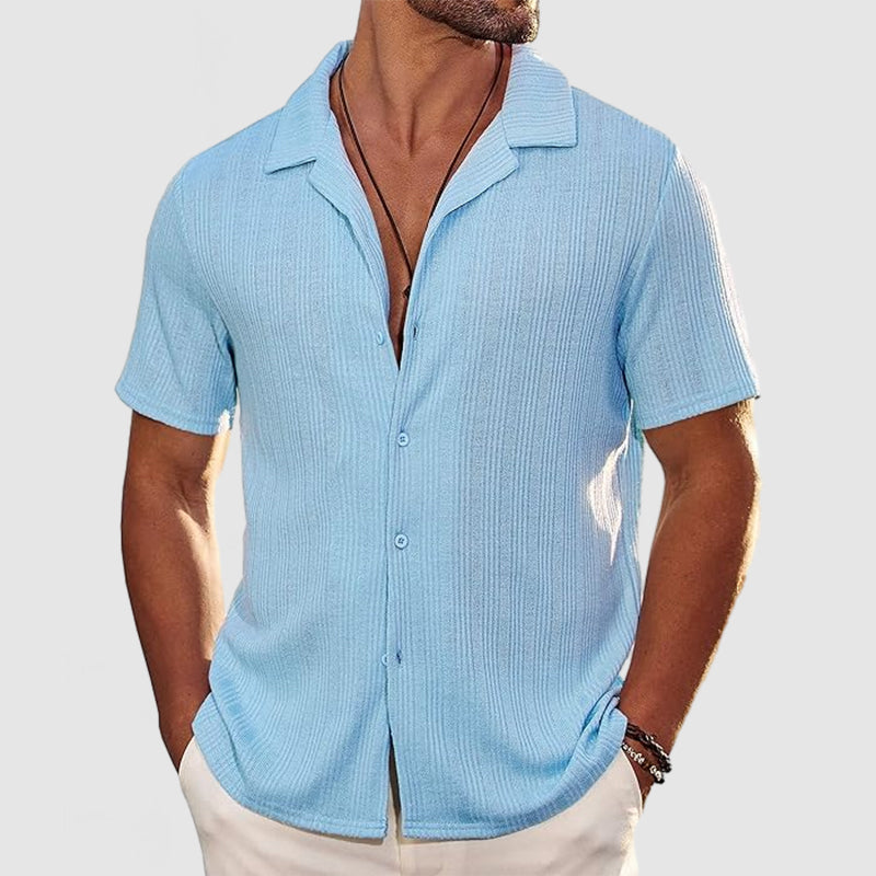 Loookus - Men's Casual Knit Short Sleeve Shirt