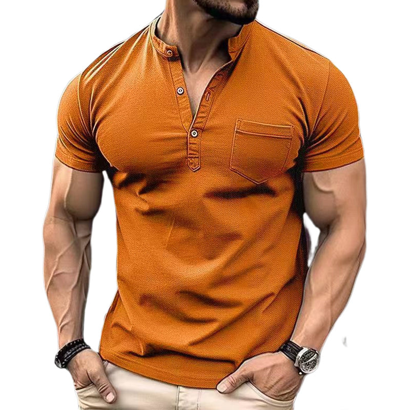 Loookus - Men's Casual Short Sleeve Pocket Business POLO