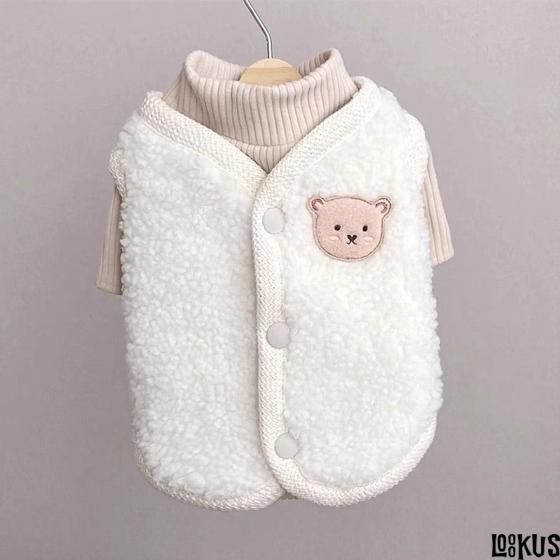 Loookus - Cute Vest Base Shirt Two-Piece Set Fleece