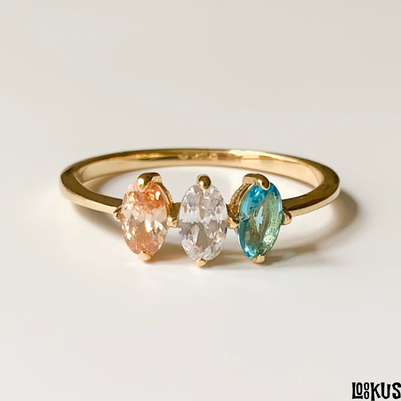 LoookusTricolor Birthmark Stone Ring