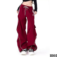 Loookus - Contrast Piping Jogger Pants